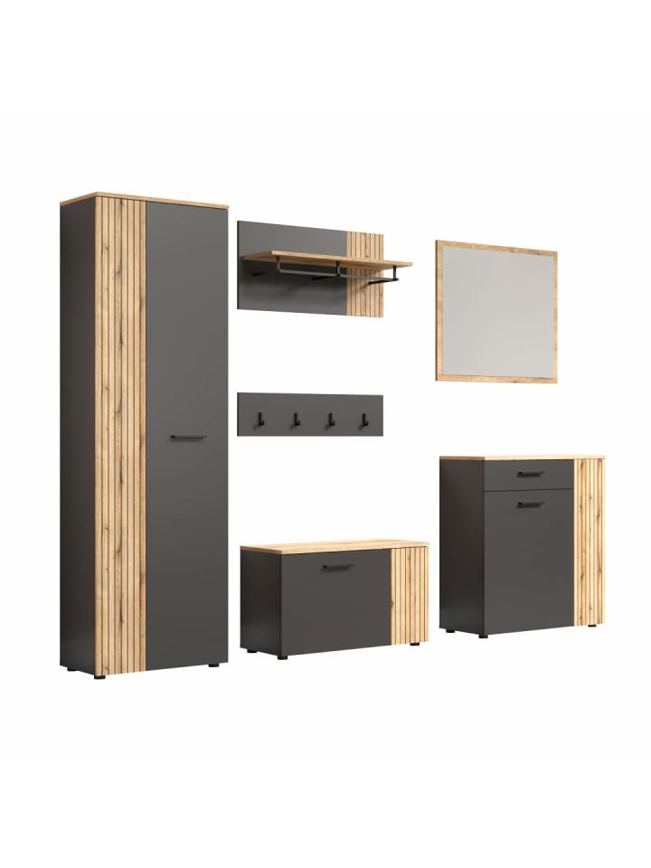 ebuy24 Garderobenmöbel Esteban Grau 250 x 36 cm günstig kaufen onesize