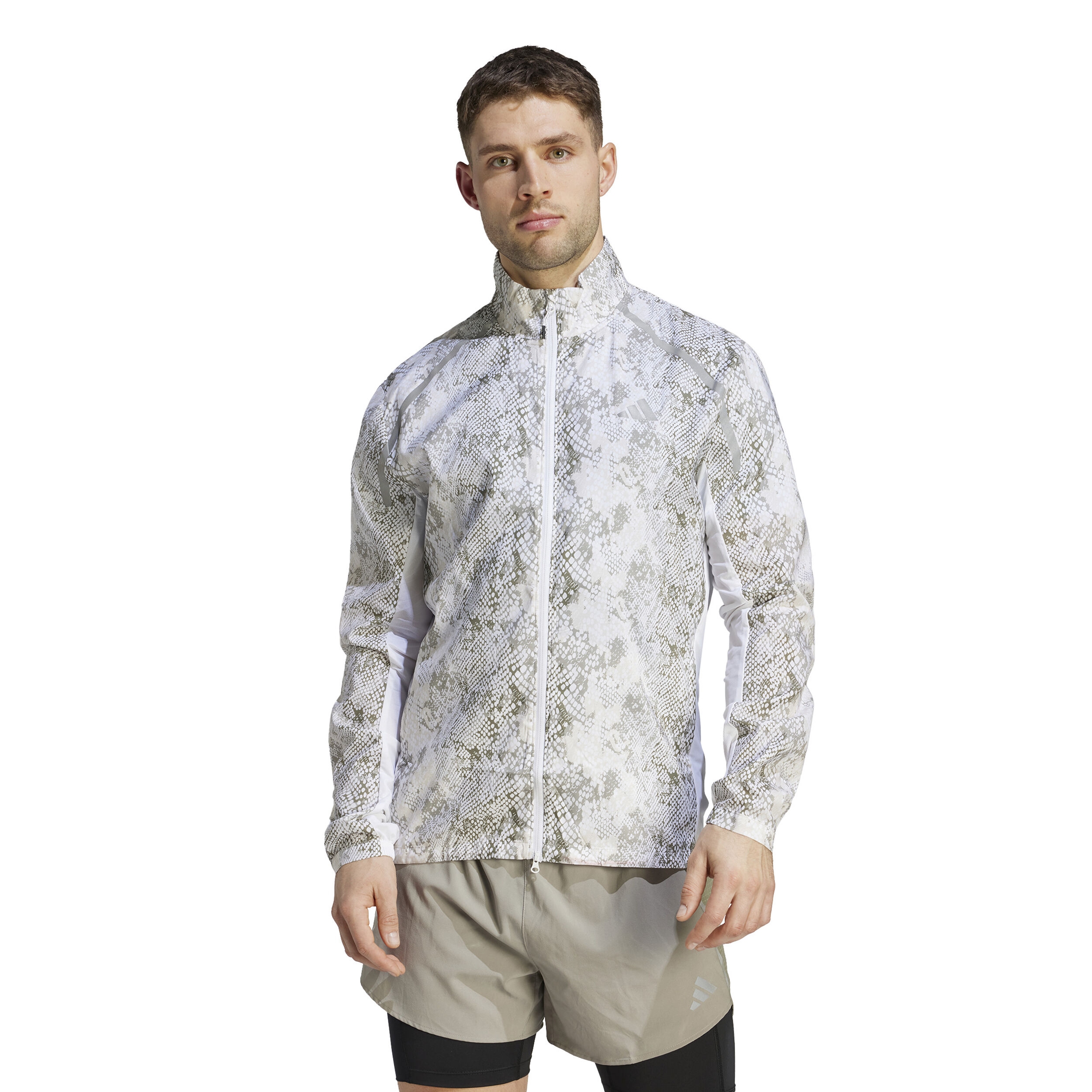 Marathon Laufjacke Herren - Weiß, Grau