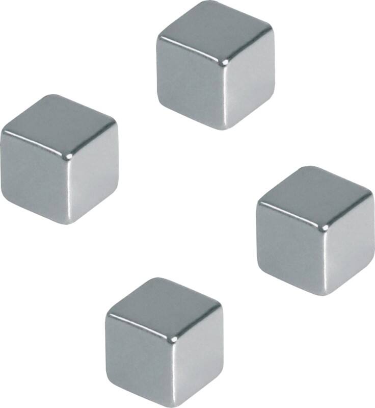 Franken Neodymium Quadratisch Magnete Silber 3 kg Tragfähigkeit 10 mm 4 Stück
