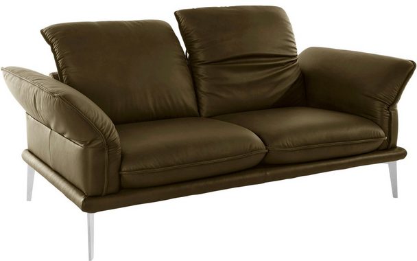 W.SCHILLIG 2,5-Sitzer sherry, Kopfstützenverstellung, Winkelfüße in Chrom glänzend, Breite 214 cm