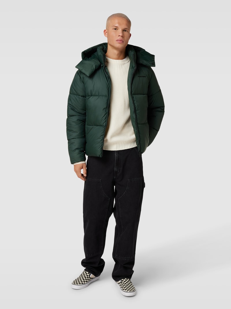 Steppjacke mit Kapuze Modell 'MARGO' in dunkelgrün