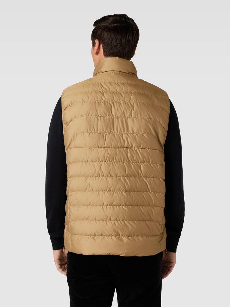 Steppweste mit Label-Stitching Modell 'TERRA' in khaki