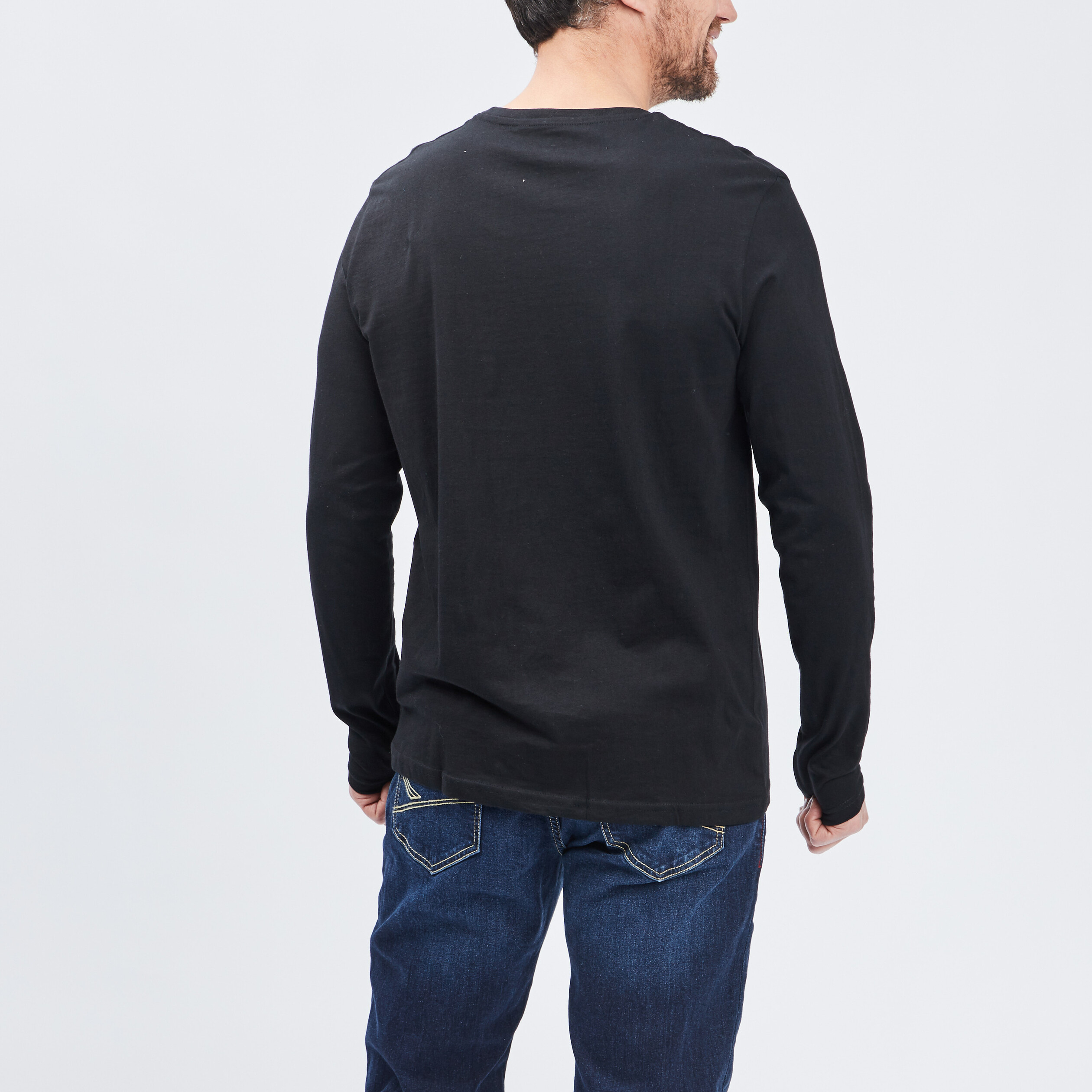 T-shirt manches longues noir homme | La Halle