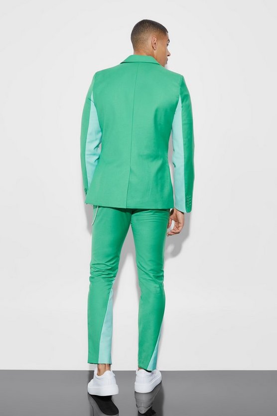 Skinny Colorblock Anzugjacke