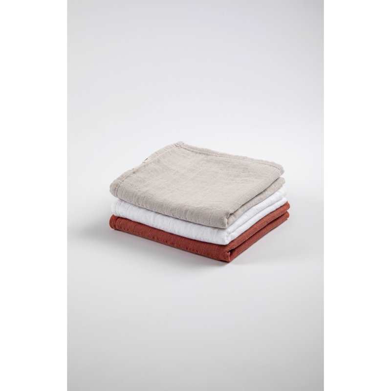 Set de 3 langes Coton Bio unis