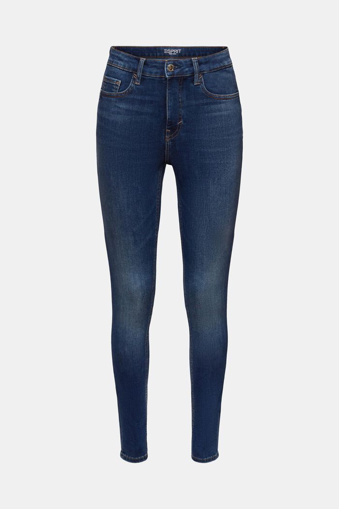 Recycelt: Skinny Stretchjeans mit hohem Bund