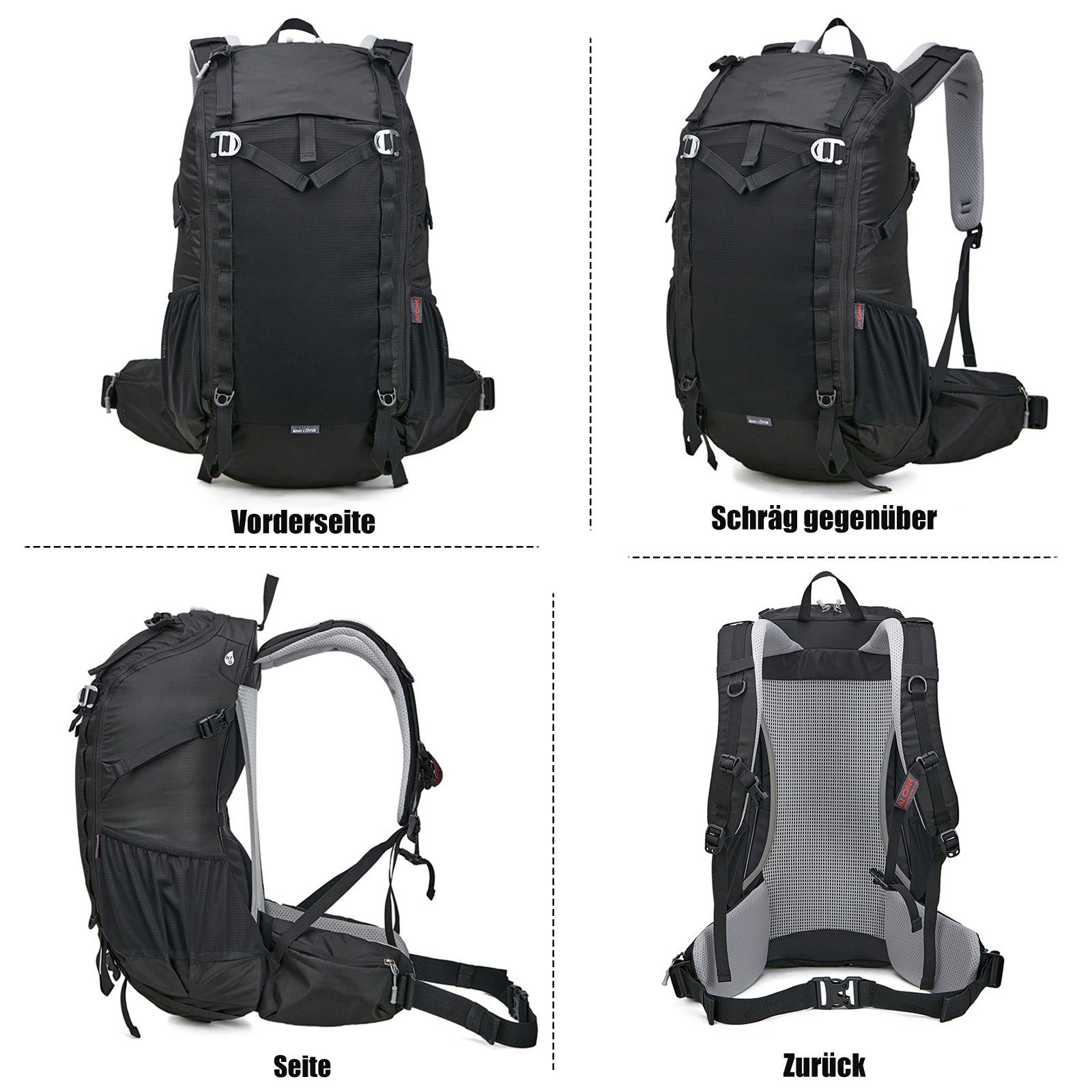 TAN.TOMI Wanderrucksack 40L Großer Wanderrucksack, Wasserdicht Multifunktionaler Daypack