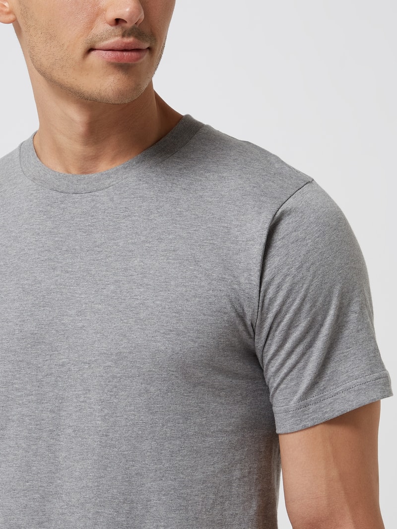 T-Shirt aus Baumwolle im 2er-Pack in mittelgrau meliert