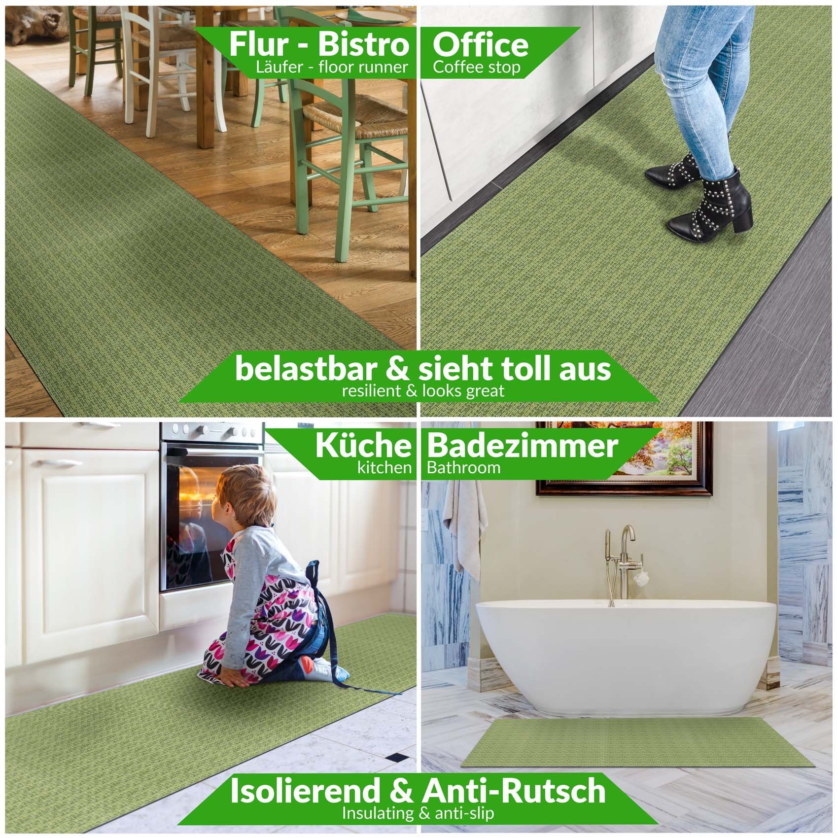 Küchenläufer Küchenläufer Läufer Küchenteppich Teppich Textil ITACA Streifen Robus, ANRO, Rechteckig, Höhe: 3 mm, Textil