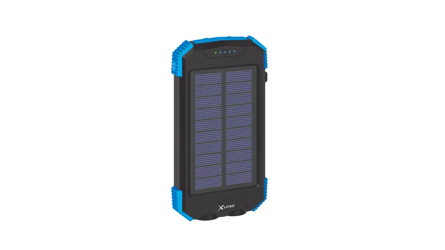 Zusatzakku XLayer Powerbank PLUS Solar Wireless 5W Black/Blue 10.000 mAh