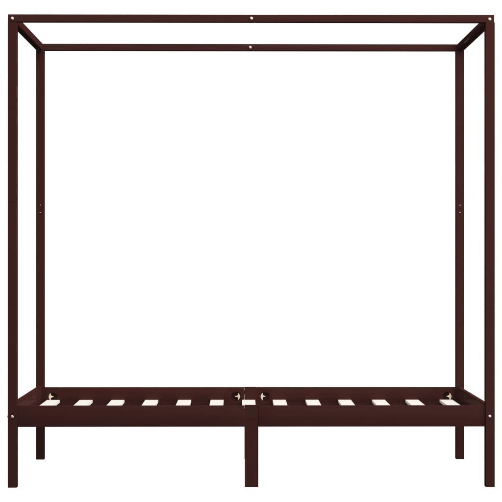 möbelando Himmelbett 299785 (LxBxH: 204x94x200 cm), aus Kiefer in Dunkelbraun