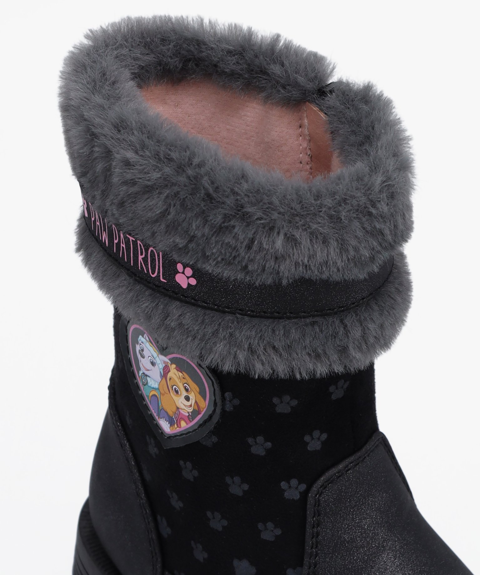 Boots fourrées fille dessus métallisé – Pat’Patrouille noir | GEMO
