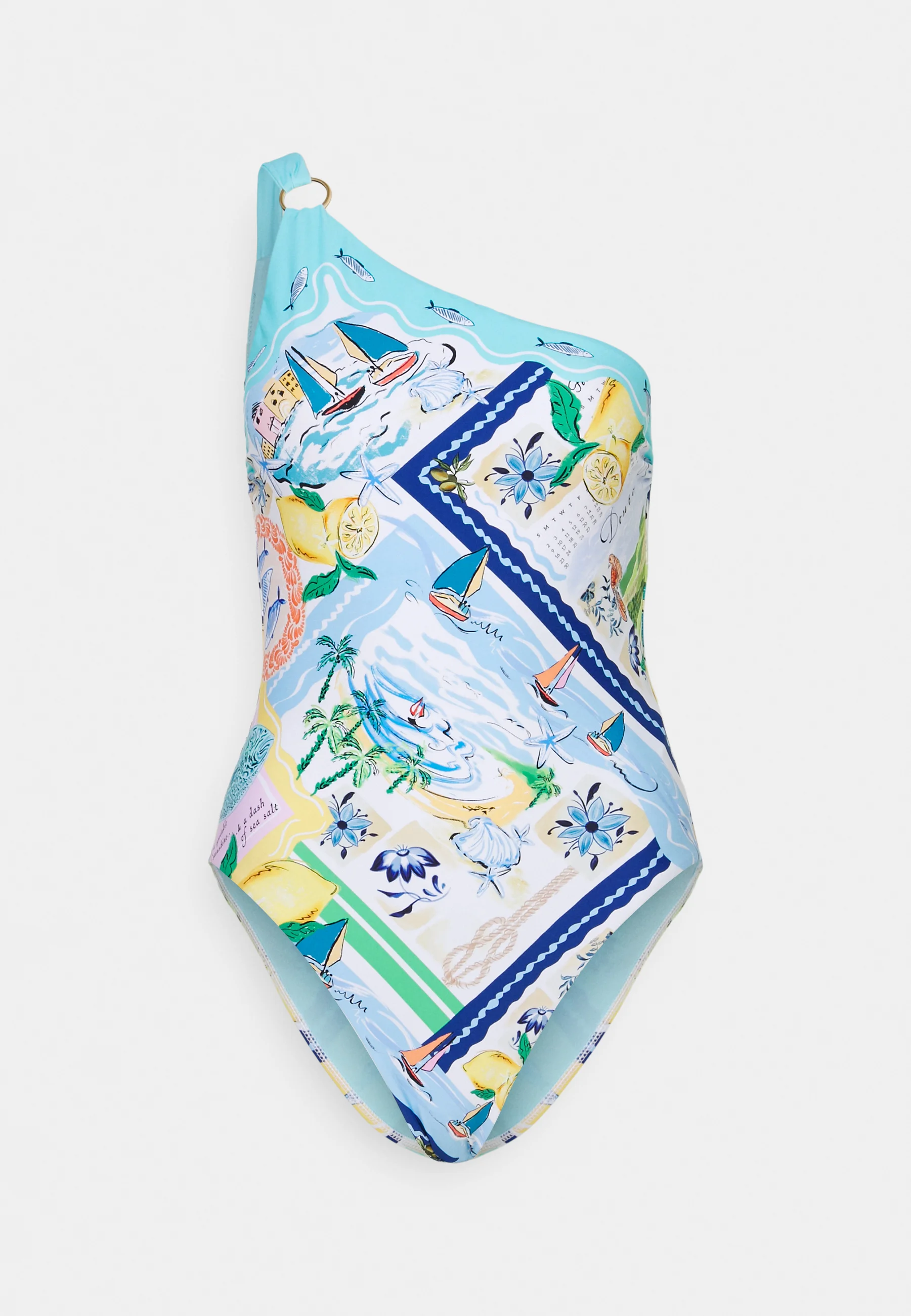 Traje de baño de una pieza Seafolly WISH YOU WERE HERE de un solo hombro