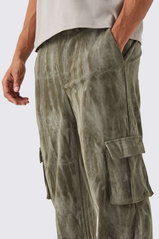 Lockere Batik Cord-Cargohose