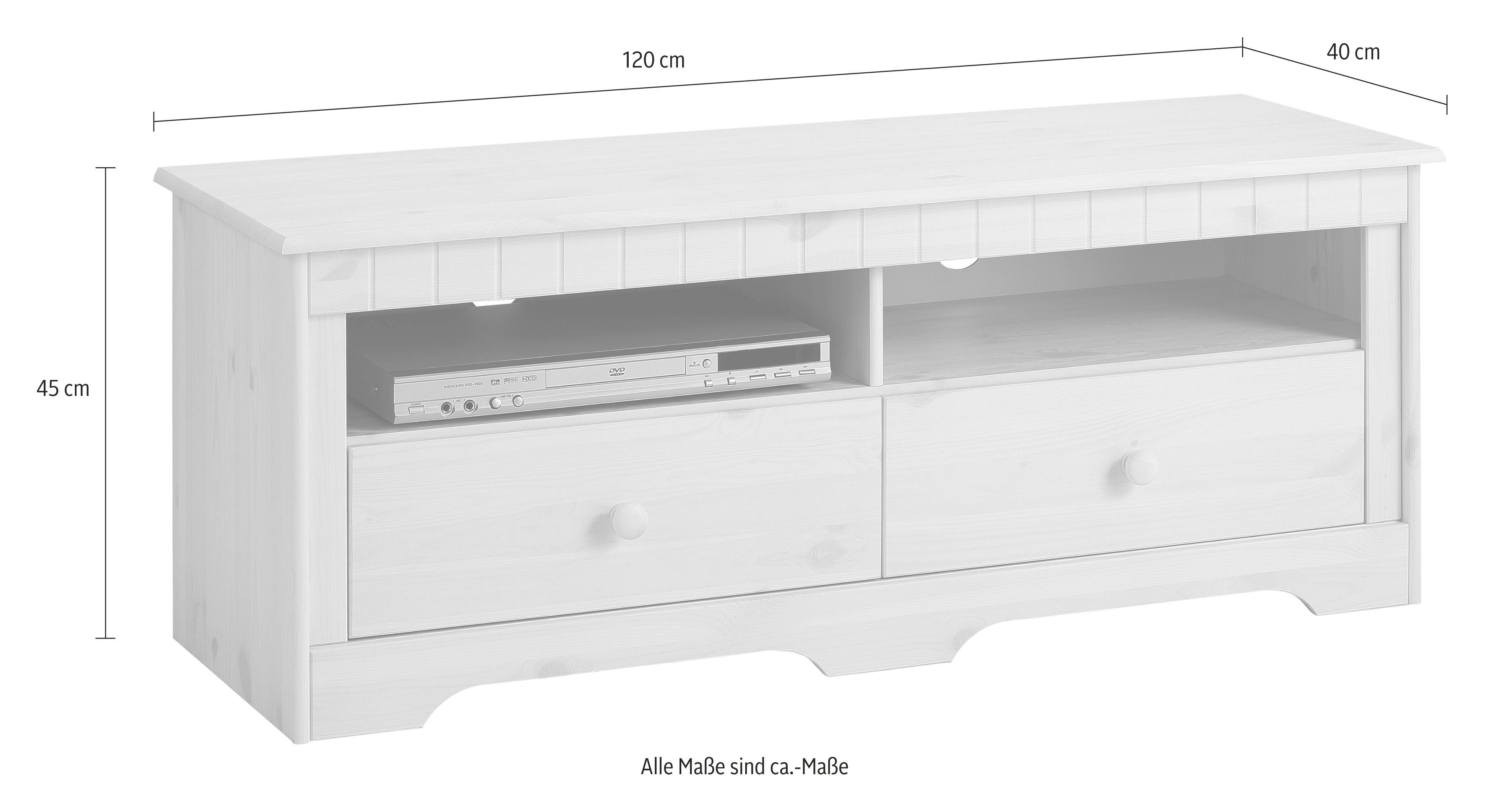 Home affaire Lowboard Pöhl, 120 cm breit, aus massiver Kiefer