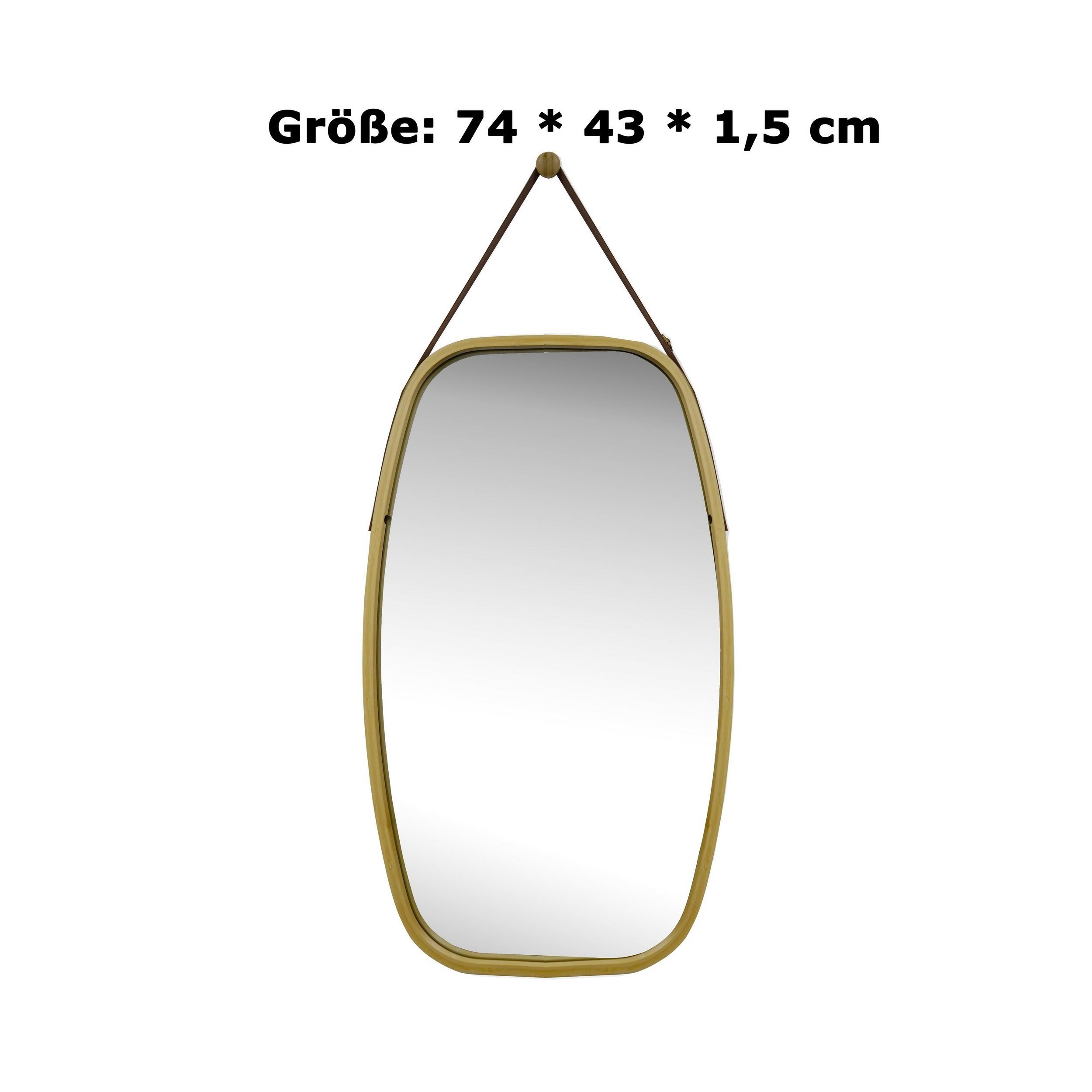 Zedelmaier Wandspiegel Großer Wandspiegel aus Bambus in ovaler Form (WS74BM)