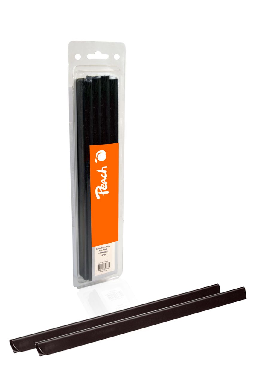Peach Plastik Klemmschienen, 6mm, schwarz, 25 Stk.,
