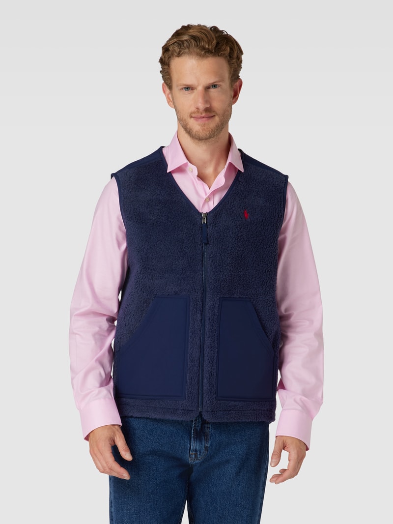 Weste mit Label-Details in marineblau