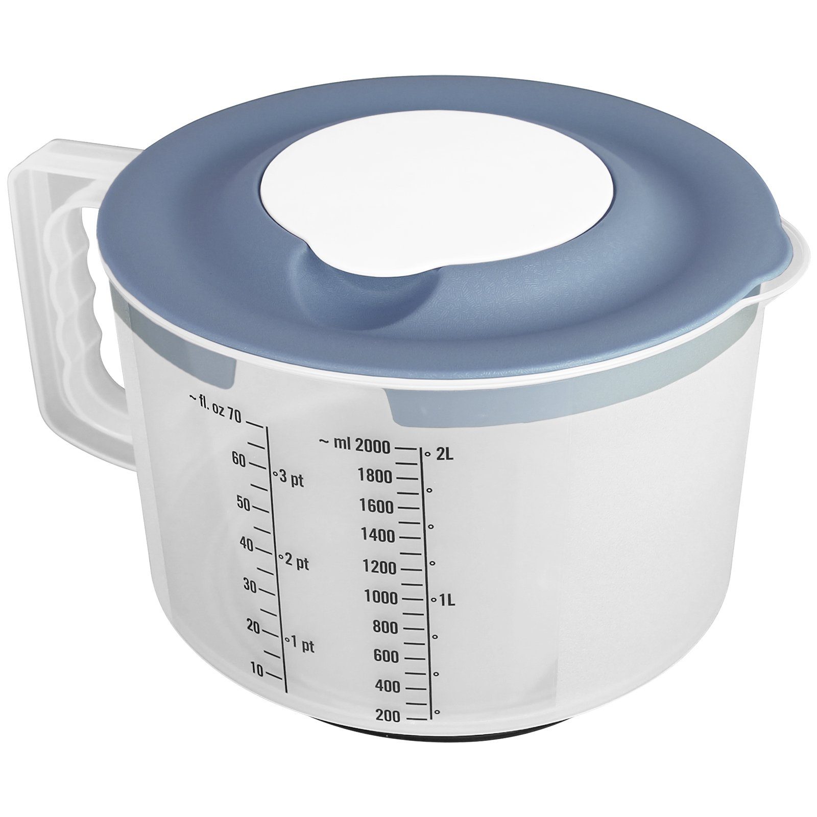 Koopman Messbecher Mixbecher 2L Pastell mit Farbwahl Rührschüssel Backen, Teigschüssel Schüssel Rührbecher Spritzschutz BPA frei Messskala