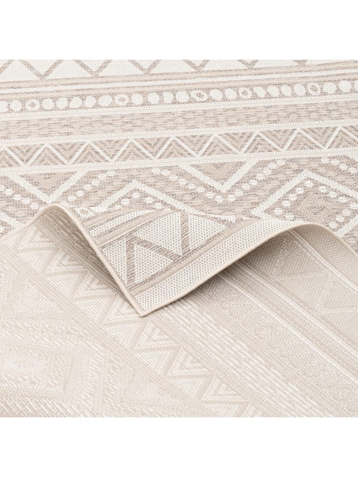 Pergamon In & Outdoor Teppich Flachgewebe Ottawa Ethno in Beige günstig kaufen 80 x 150cm