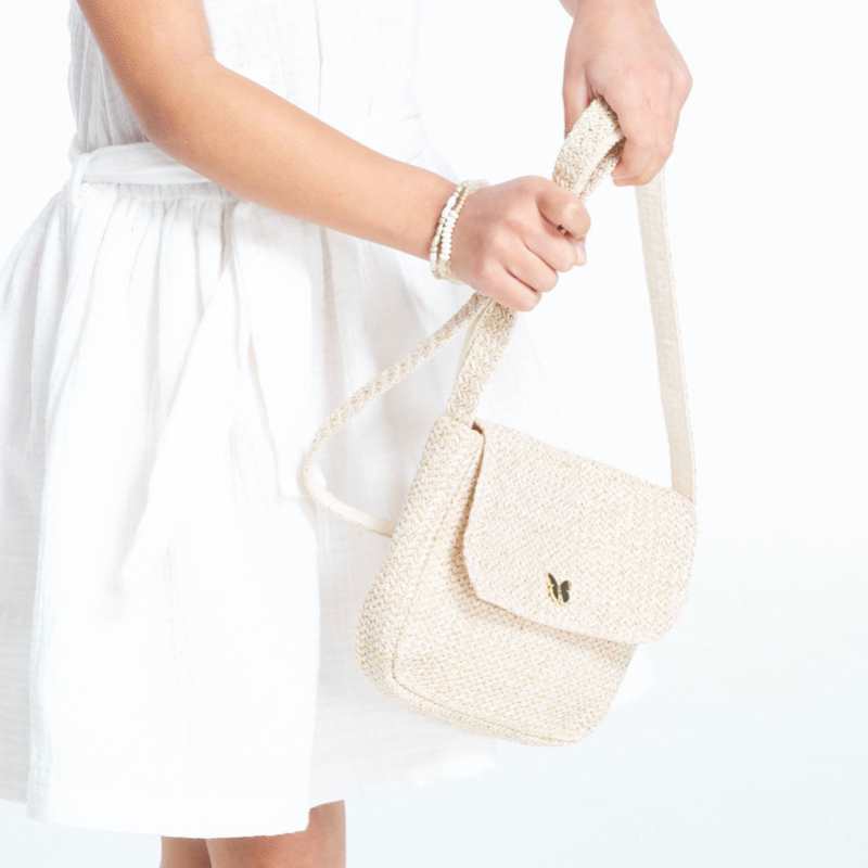 Sac de cérémonie tressé jaune fille