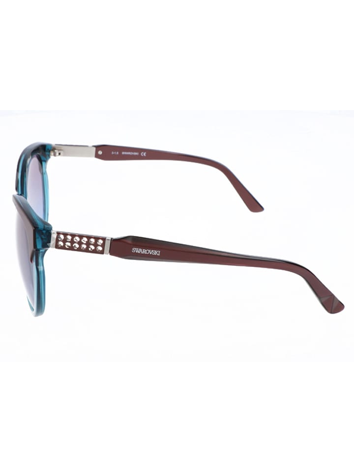 Swarovski Damen-Sonnenbrille in Türkis-Braun/ Lila günstig kaufen 58