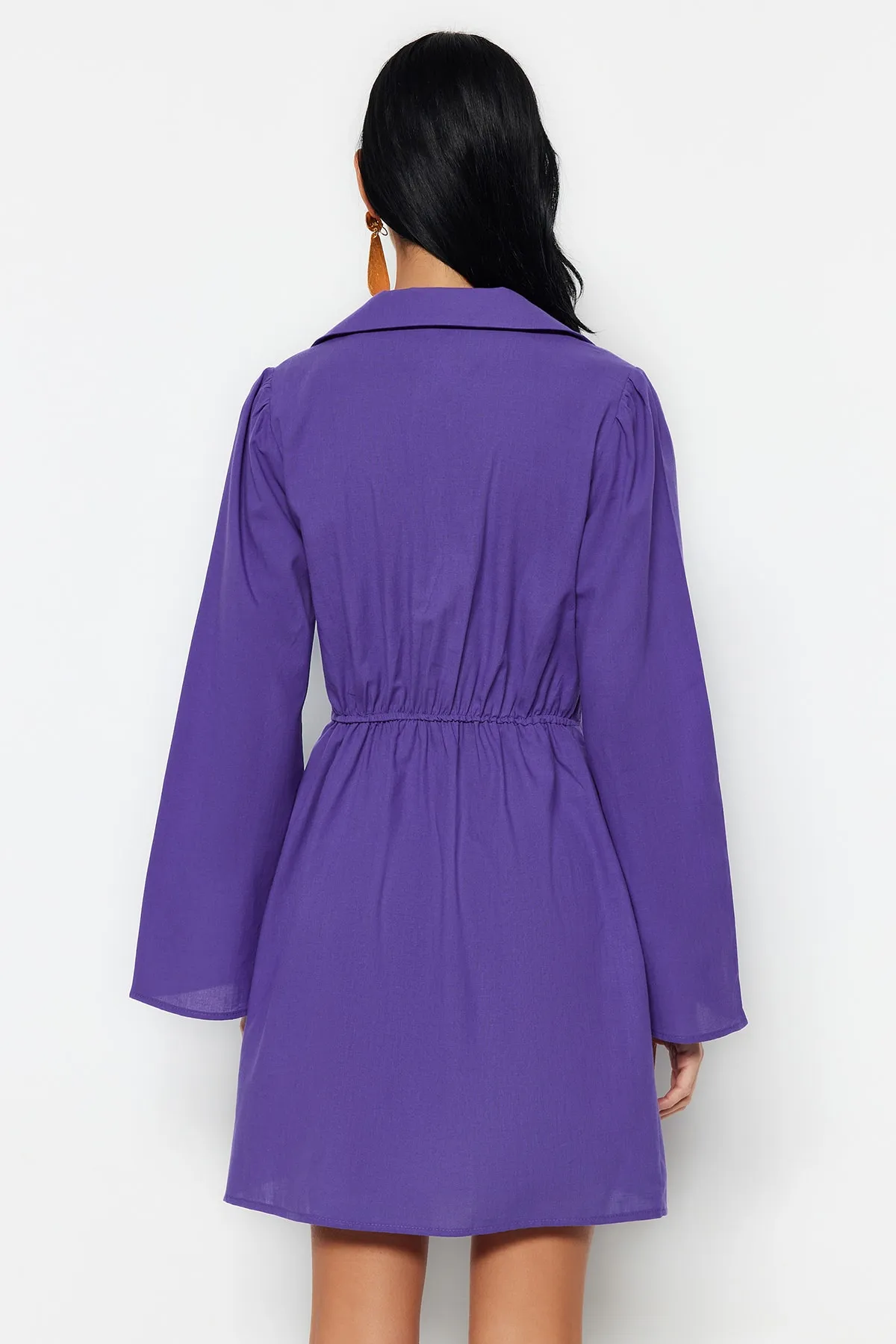 Trendyol Collection  Lila Mini-Strandkleid aus 100 % gewebter Baumwolle TBESS23EL00289