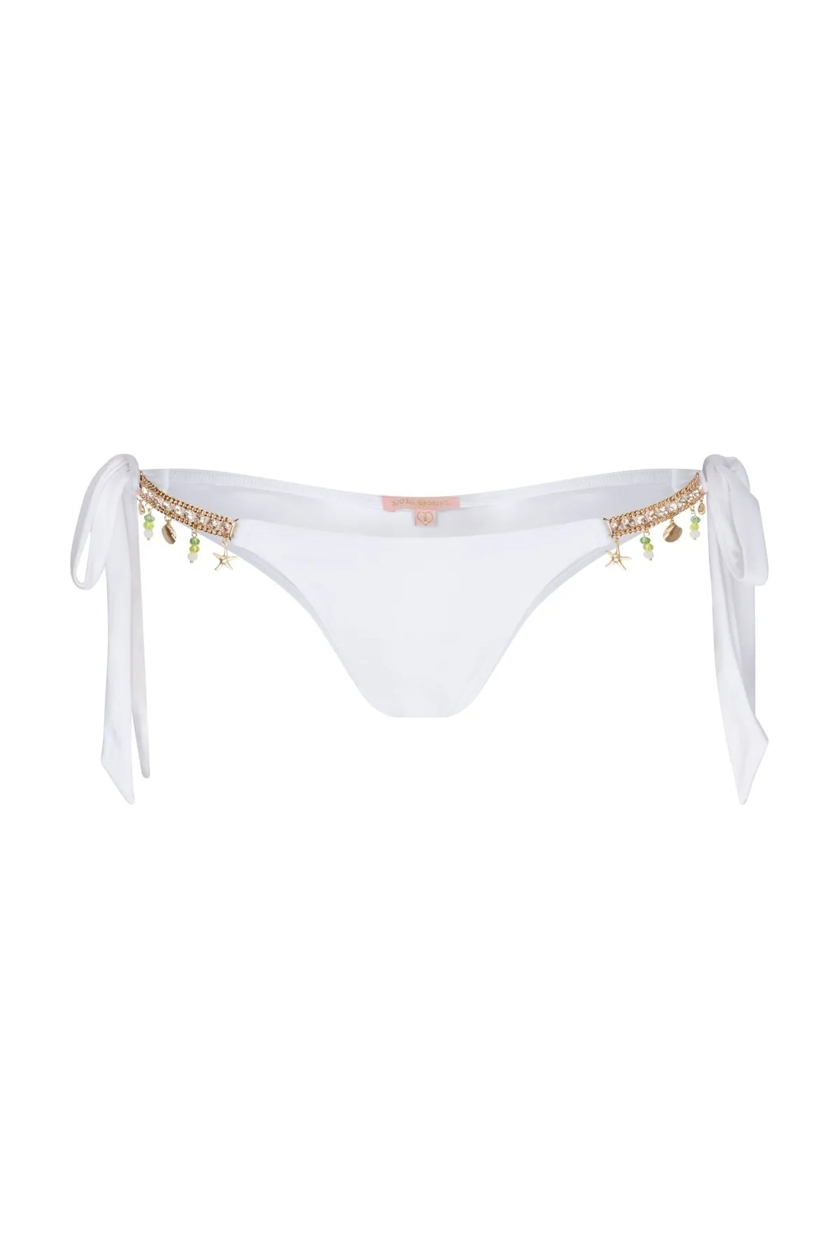 Moda Minx  Bikinihose Seychelles Starfish, seitlich gebundene brasilianische Hose – Weiß