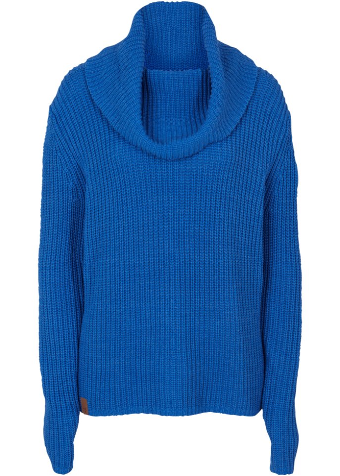 Grober Strickpullover mit weitem Kragen