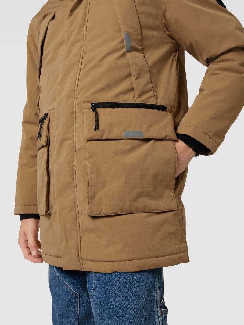 Parka mit abenhmbarer Kapuze in beige