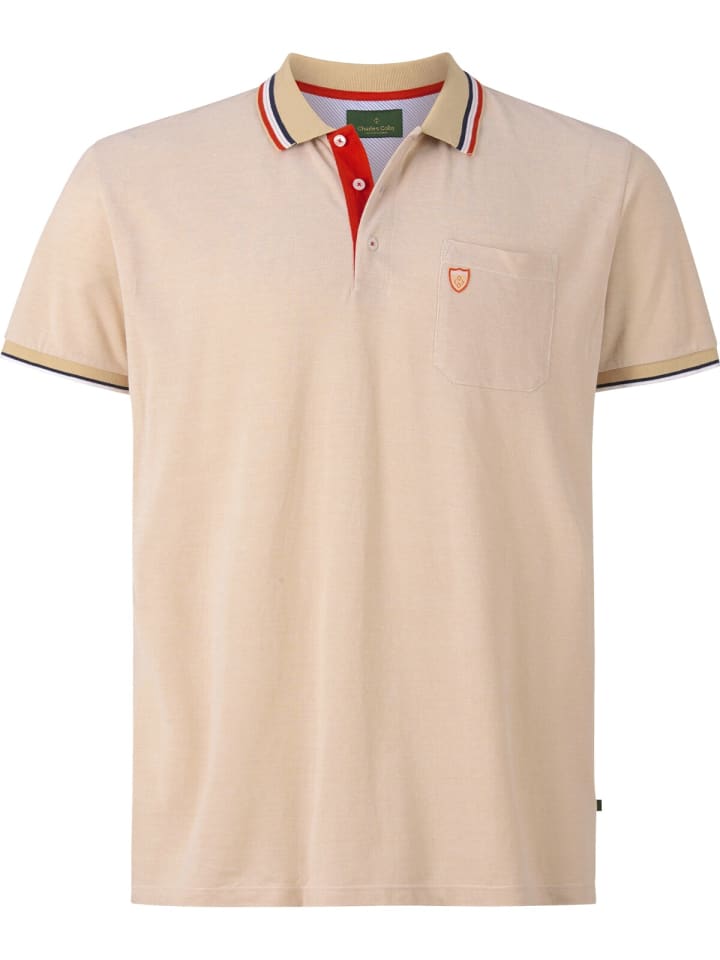 Charles Colby Poloshirt EARL IVOR in beige melange günstig kaufen