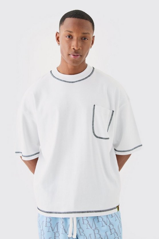 Kastiges Oversize T-Shirt mit Tasche