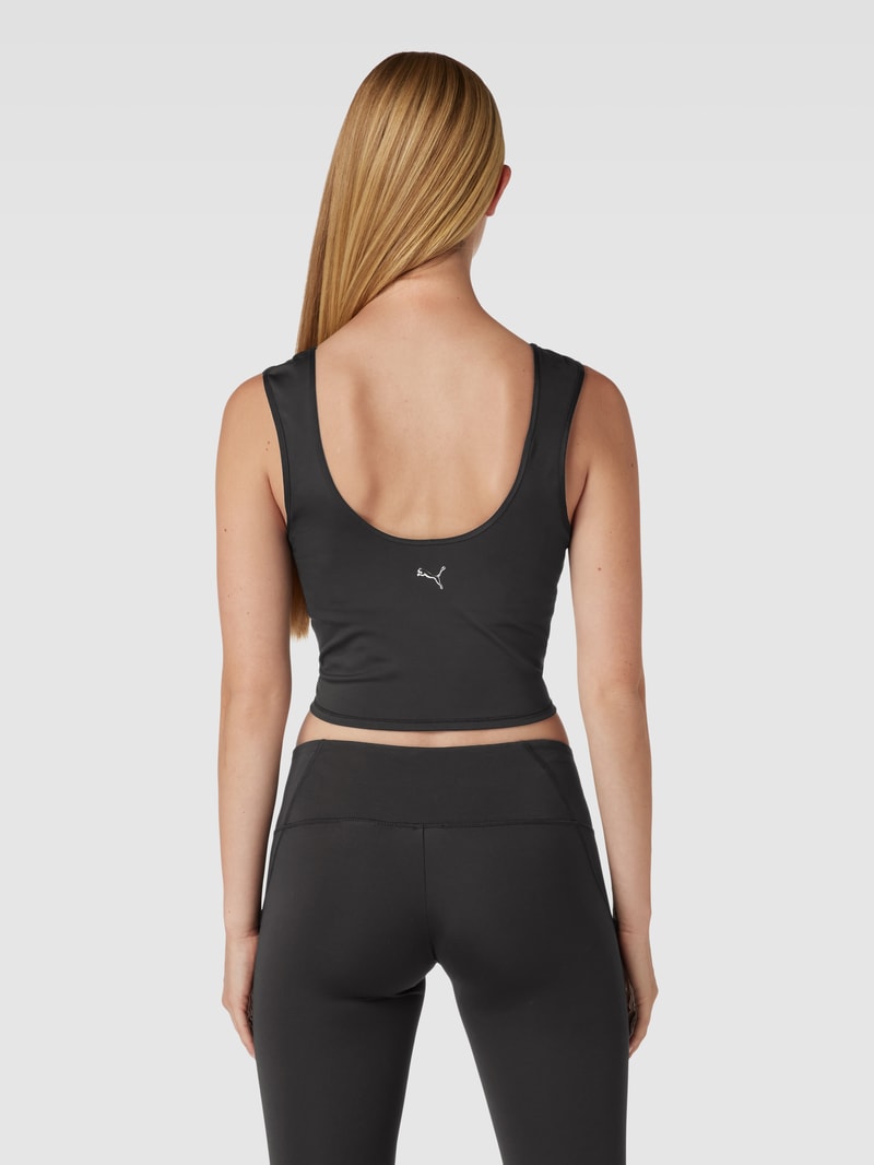 Crop Top mit Ziernähten Modell 'EVERSCULPT' in schwarz