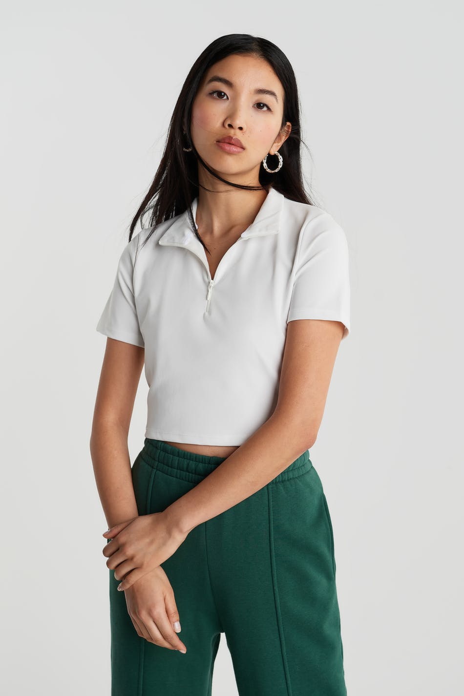 Cassie cropped zip top