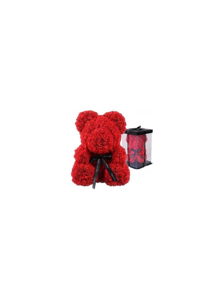 COFI 1453 25cm Roter Rosenbär mit Schwarzer Schleife Vorverpackt in Rot günstig kaufen onesize
