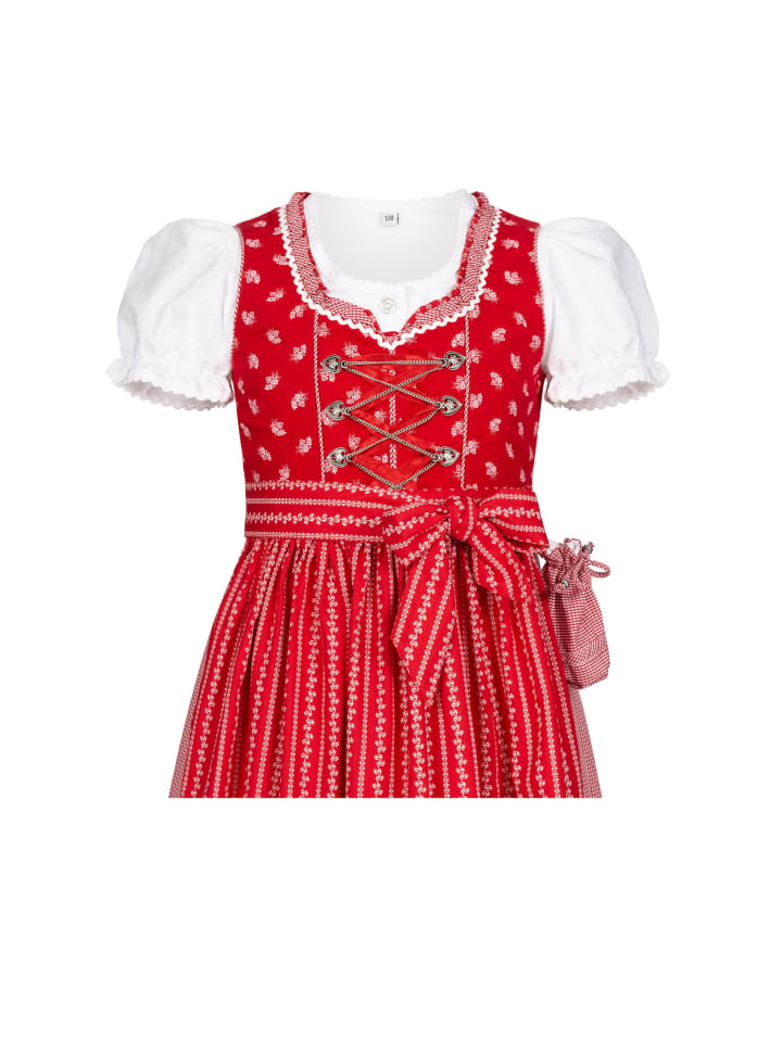 Nübler Kinderdirndl 3-teilig Larissa in Rot günstig kaufen