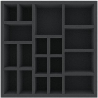 Feldherr 285 mm x 285 mm x 65 mm Schaumstoffeinlage für Brettspiele - 18 Fächer