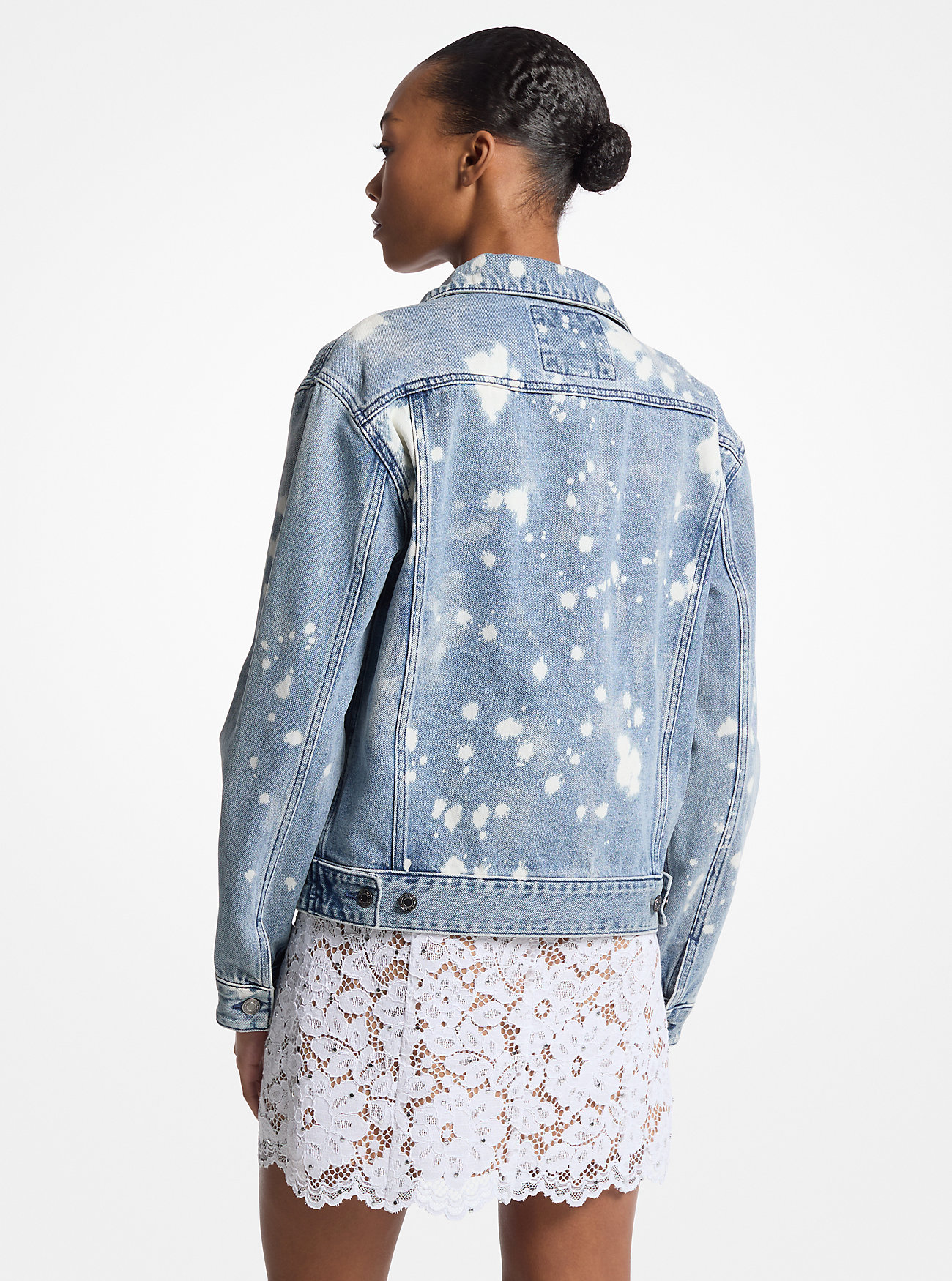 Håndsprutet denim truckerjakke – UNION WASH