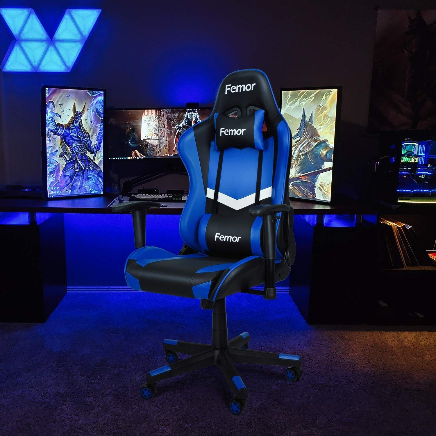 Femor Gaming Chair Gaming Stuhl, Gamer Stuhl 90°-160° Neigungswinkel