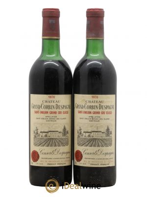 Château Grand Corbin Despagne Grand Cru Classé  1970 - Lot de 2 Bouteilles