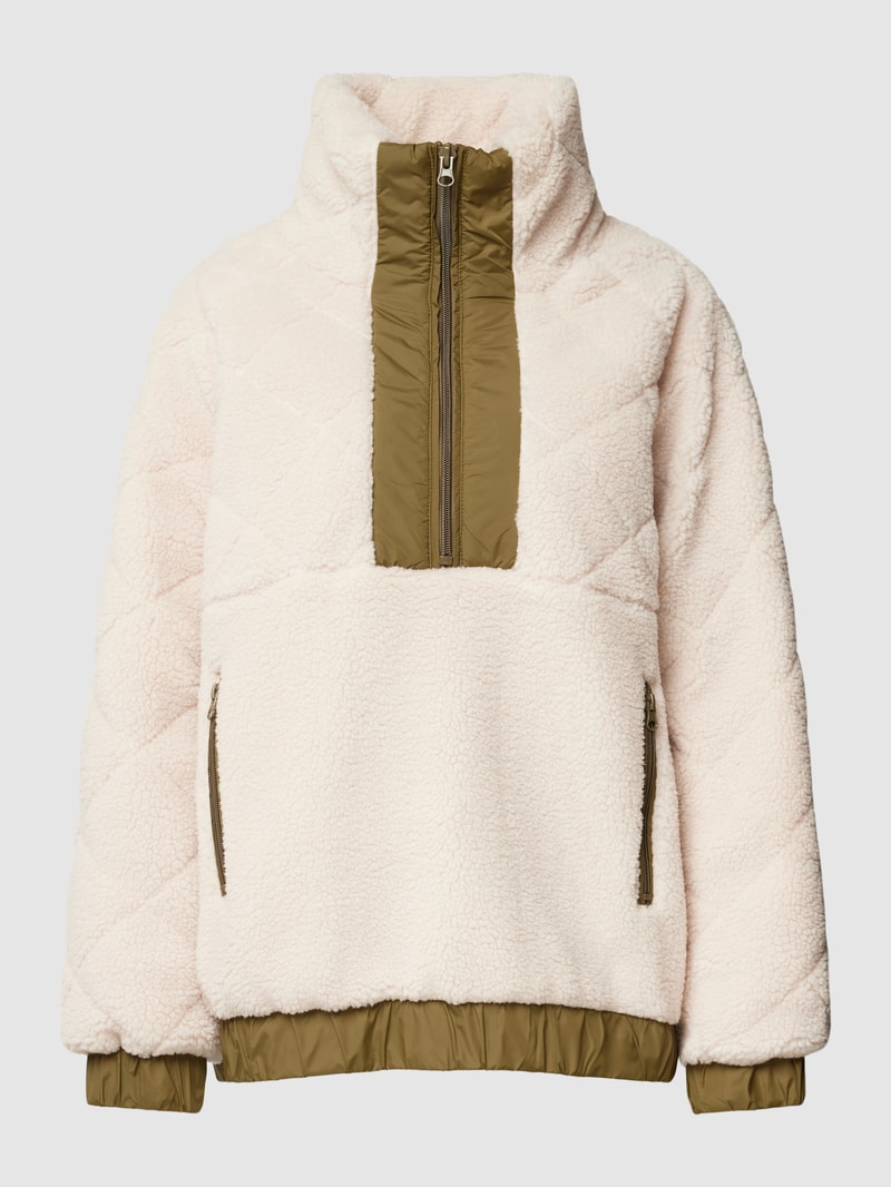 Fleecejacke aus Teddyfell in Schlupfform in beige