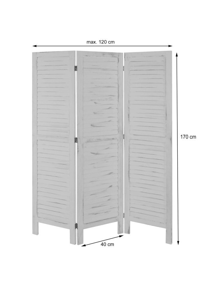 MCW Paravent G30, Shabby-Look, Grau günstig kaufen onesize
