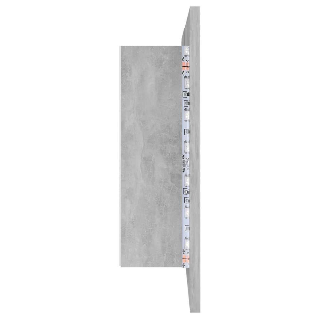 vidaXL Badezimmerspiegelschrank LED-Bad-Spiegelschrank Betongrau 80x12x45 cm Acryl (1-St)