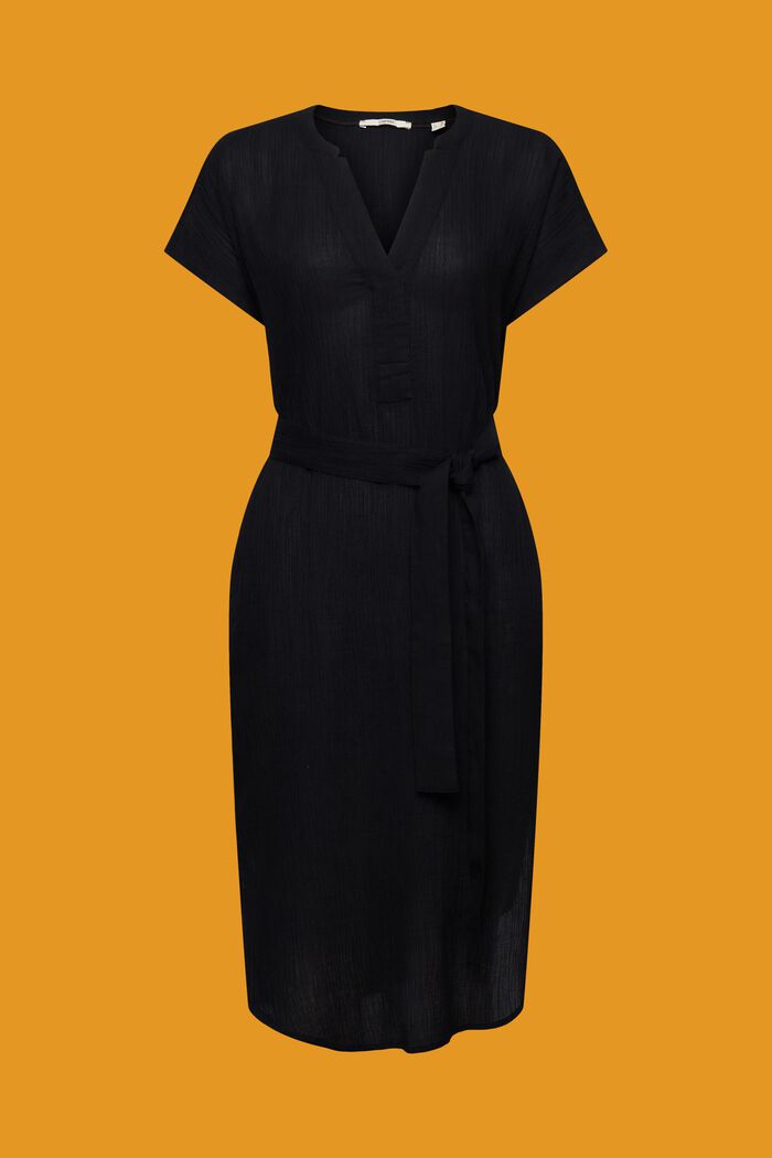 Midikleid in Knitteroptik mit Gürtel