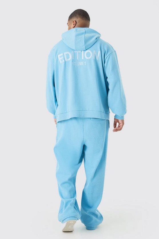 Plus Oversize Hoodie mit Reißverschluss