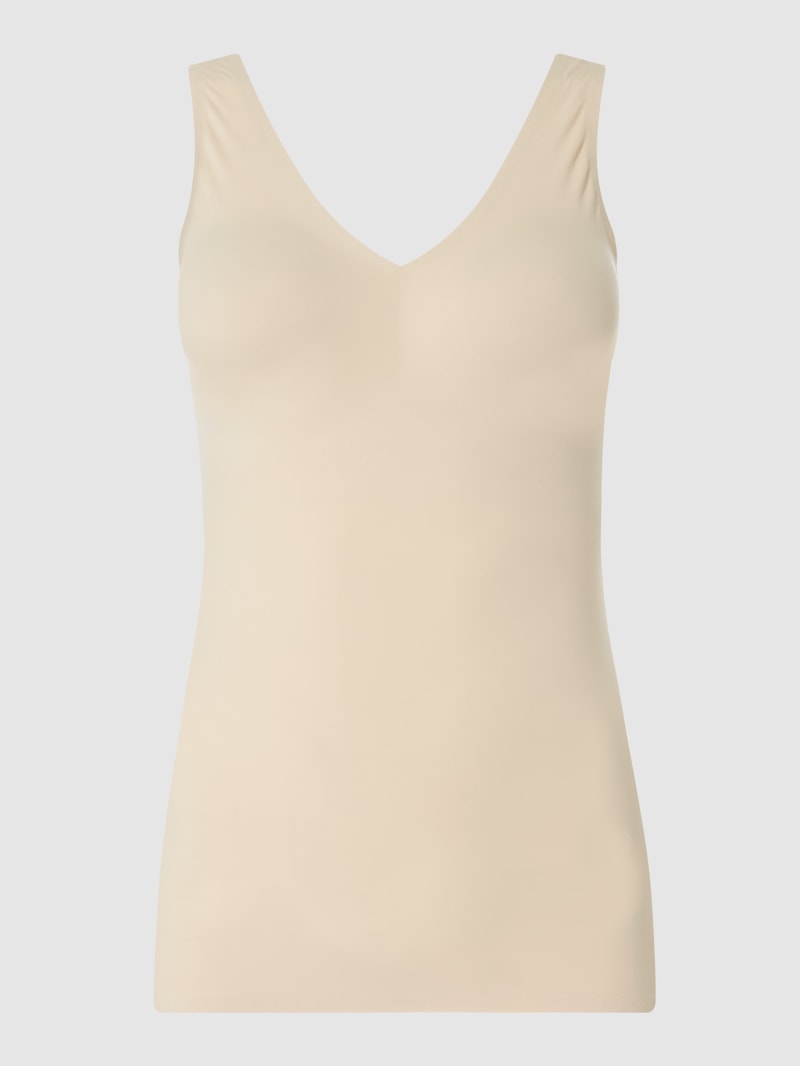 Top mit Stretch-Anteil in beige