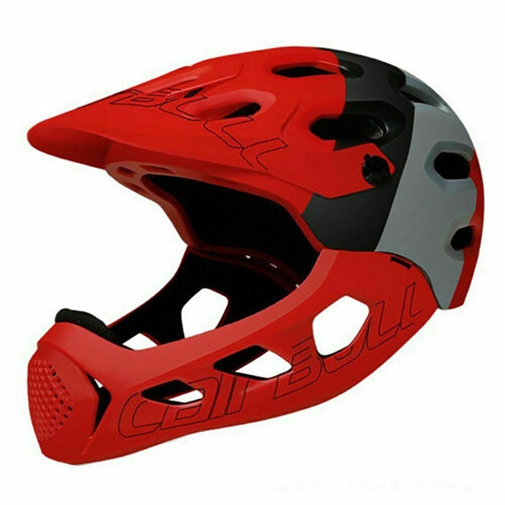 meeteu Fahrradhelm Fullface Helm Fahrradhelm (Downhill BMX MTB Integralhelm, Abnehmbar Mountainbike Downhill Freeride Offroad Bike), Größen 56-62cm