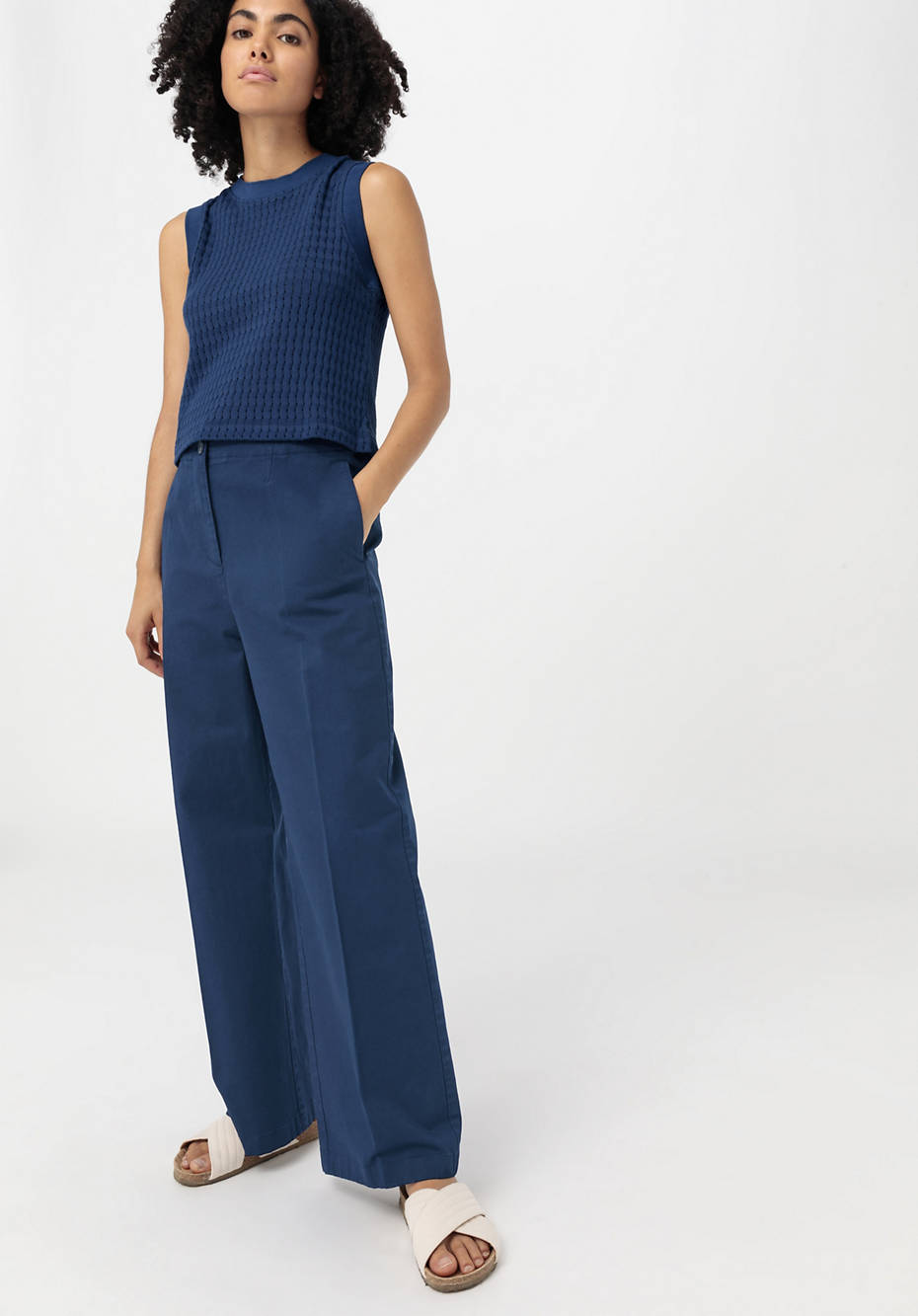 Hose Wide Leg aus Bio-Baumwolle mit Hanf
