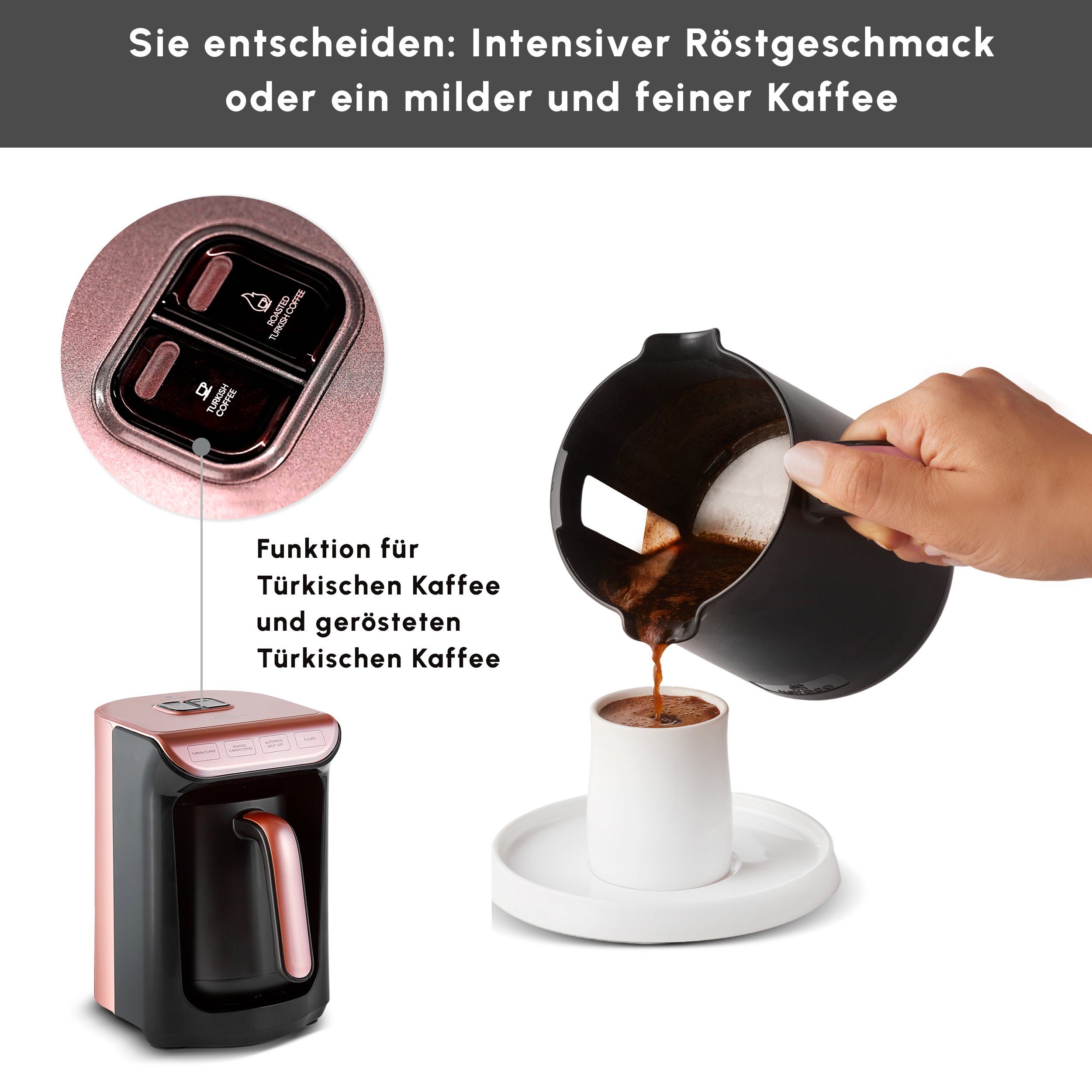 Karaca Espressomaschine Hatır Roast Türkische Kaffeemaschine Roségold