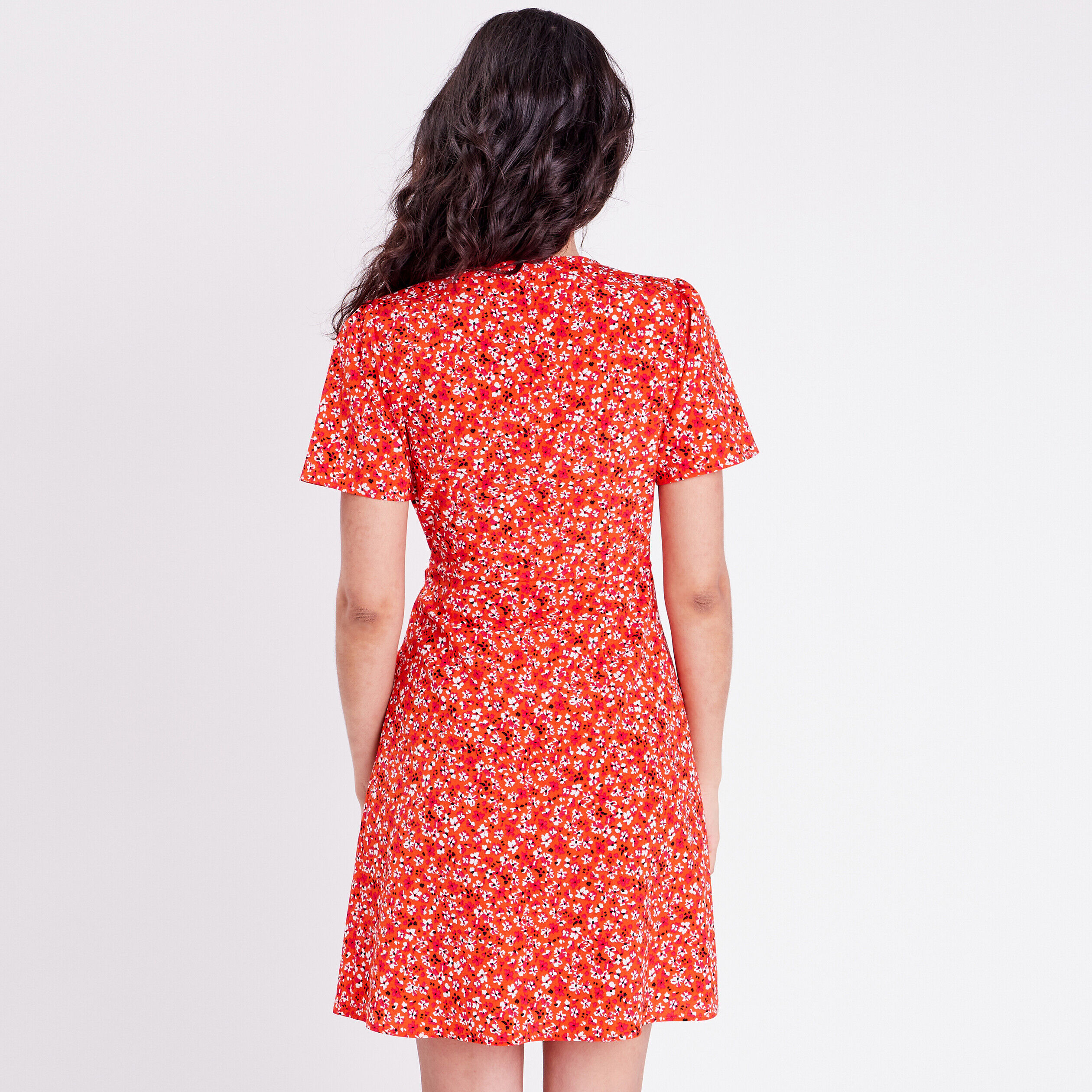 Robe cache-coeur orange femme | Cache Cache